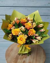 Букет цветов из:  Альстромерии и Розы в Ефимово