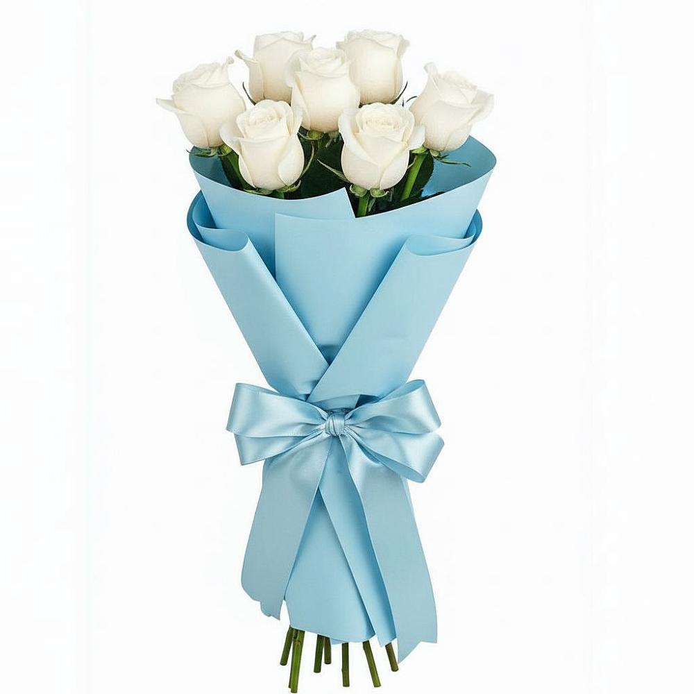 Букет 7 белых роз Проуд в Ефимово