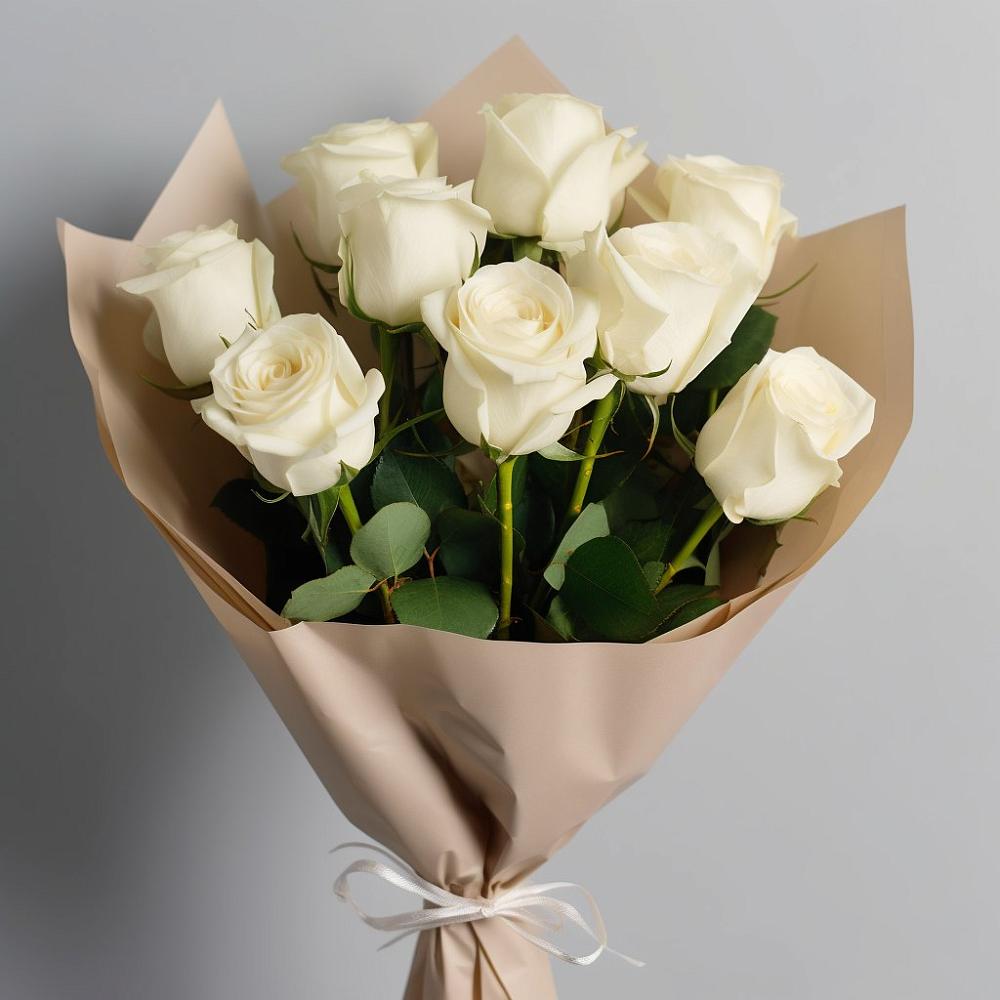 Букет 9 Белых роз Эдлесс Лав в Ефимово
