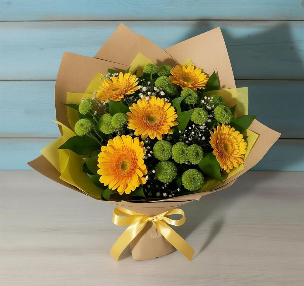 Букет цветов из: Герберы и Хризантемы в Ефимово