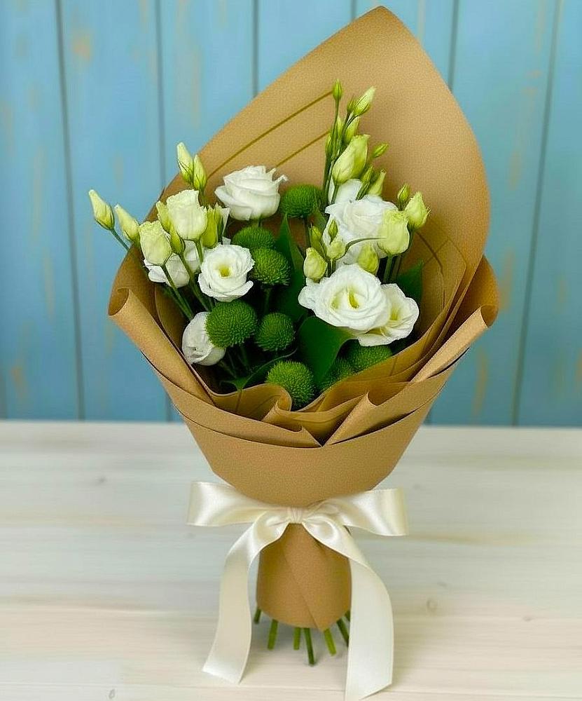 Букет цветов из: Хризантемы и Лизиантусы в Ефимово