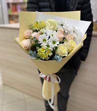 Букет цветов из:  Альстромерии, Розы и Хризантемы в Ефимово