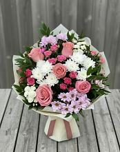 Букет цветов из:  Альстромерии, Гвоздики, Розы и Хризантемы #REPLACE_PRED# Ефимово