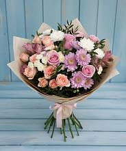 Букет цветов из:  Хризантемы, Розы и Альстромерии #REPLACE_PRED# Ефимово