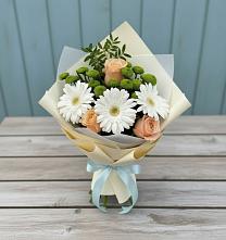 Букет цветов из:  Герберы, Розы и Хризантемы #REPLACE_PRED# Ефимово