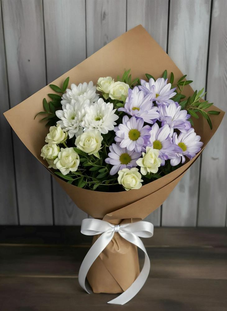 Букет цветов из: Хризантемы и Розы в Ефимово